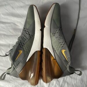 Nike Air Max 270 Gray with Gold Accents